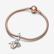 Load image into Gallery viewer, Pandora Two-tone Key, Padlock & Heart Triple Dangle Charm - Fifth Avenue Jewellers