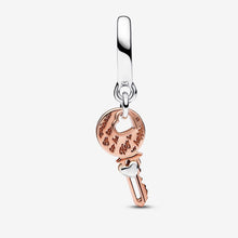 Load image into Gallery viewer, Pandora Two-tone key & Sliding Heart Dangle Charm - Fifth Avenue Jewellers