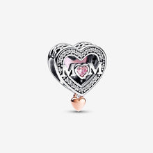 Load image into Gallery viewer, Pandora Two-tone Openwork Mum & Heart Charm - Fifth Avenue Jewellers