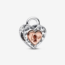 Load image into Gallery viewer, Pandora Two-tone Padlock Splittable Heart Charm - Fifth Avenue Jewellers