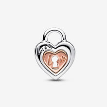 Load image into Gallery viewer, Pandora Two-tone Padlock Splittable Heart Charm - Fifth Avenue Jewellers