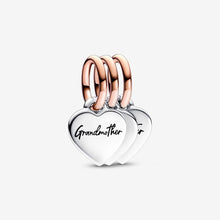 Load image into Gallery viewer, Pandora Two-tone Splittable Family Generation of Hearts Triple Dangle Charm - Fifth Avenue Jewellers