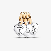 Load image into Gallery viewer, Pandora Two-tone Splittable Friendship Triple Dangle Charm - Fifth Avenue Jewellers