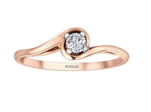 Load image into Gallery viewer, Rose Gold Diamond Solitaire Bypass Ring - Fifth Avenue Jewellers Kamloops BC