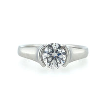 Load image into Gallery viewer, Sholdt Platinum Round Solitaire Half Bezel Engagement Ring - Fifth Avenue Jewellers
