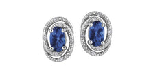 Load image into Gallery viewer, Silver Swirl Birthstone Earrings - Fifth Avenue Jewellers