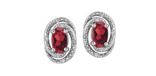 Load image into Gallery viewer, Silver Swirl Birthstone Earrings - Fifth Avenue Jewellers