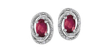 Load image into Gallery viewer, Silver Swirl Birthstone Earrings - Fifth Avenue Jewellers