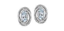 Load image into Gallery viewer, Silver Swirl Birthstone Earrings - Fifth Avenue Jewellers