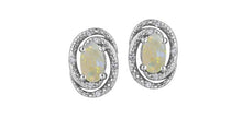 Load image into Gallery viewer, Silver Swirl Birthstone Earrings - Fifth Avenue Jewellers