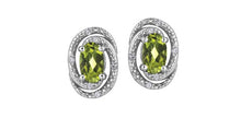 Load image into Gallery viewer, Silver Swirl Birthstone Earrings - Fifth Avenue Jewellers