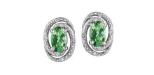 Load image into Gallery viewer, Silver Swirl Birthstone Earrings - Fifth Avenue Jewellers