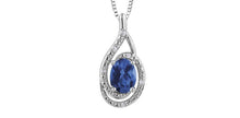 Load image into Gallery viewer, Silver Swirl Birthstone Necklace - Fifth Avenue Jewellers