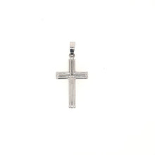 Load image into Gallery viewer, Simple Cross Pendant In White Gold - Fifth Avenue Jewellers