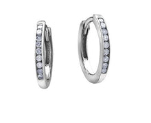 Load image into Gallery viewer, Small Diamond Hoop Earrings - Fifth Avenue Jewellers