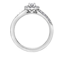 Load image into Gallery viewer, Split Shank Diamond Halo Ring -Profile