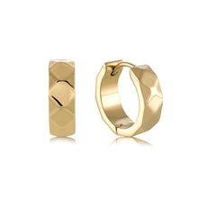 Load image into Gallery viewer, Stainless Steel Faceted Huggie Earrings - Fifth Avenue Jewellers