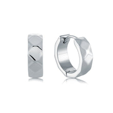 Load image into Gallery viewer, Stainless Steel Faceted Huggie Earrings - Fifth Avenue Jewellers