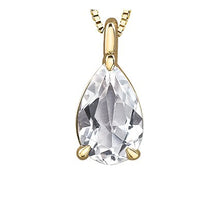 Load image into Gallery viewer, Teardrop White Topaz Pendant Necklace - Fifth Avenue Jewellers