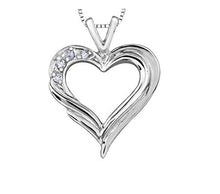 Load image into Gallery viewer, Textured Diamond Heart Pendant Necklace - Fifth Avenue Jewellers
