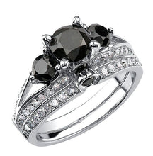 Load image into Gallery viewer, Three Stone Black Diamond Ring - Fifth Avenue Jewellers