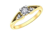 Load image into Gallery viewer, Three Stone Promise Ring Angle