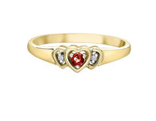 Load image into Gallery viewer, Triple Heart Gemstone Ring - Fifth Avenue Jewellers