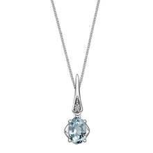 Load image into Gallery viewer, White Gold Aquamarine Pendant - Fifth Avenue Jewellers