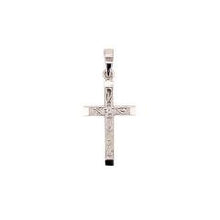 Load image into Gallery viewer, Wild Rose Engraved Gold Cross - Fifth Avenue Jewellers