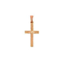 Load image into Gallery viewer, Wild Rose Engraved Gold Cross - Fifth Avenue Jewellers