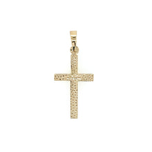 Load image into Gallery viewer, Wild Rose Engraved Yellow Gold Cross - Fifth Avenue Jewellers
