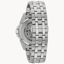 Load image into Gallery viewer, Silver watch with a detailed mechanical movement on a white background

