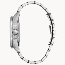 Load image into Gallery viewer, Silver watch with a detailed band on a white background
