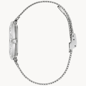 Silver bracelet on a white background