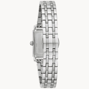 Silver watch with a metal bracelet on a white background