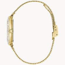Load image into Gallery viewer, Gold watch with a chain strap on a white background
