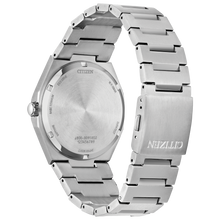Load image into Gallery viewer, Silver Citizen watch with metal band on a white background
