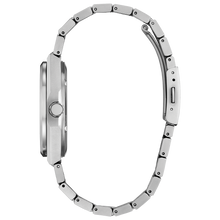 Load image into Gallery viewer, Silver watch with a detailed metal band on a white background
