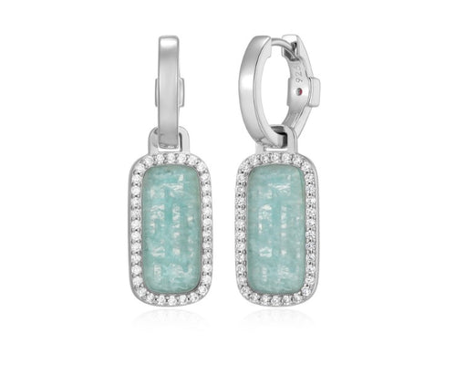 Allure Amazonite and CZ Drop Earrings Fifth Avenue Jewellers