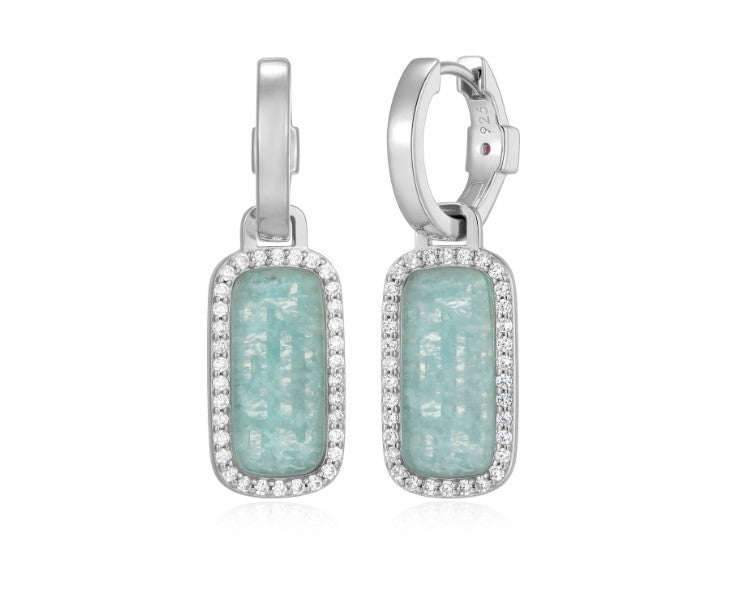 Allure Amazonite and CZ Drop Earrings Fifth Avenue Jewellers