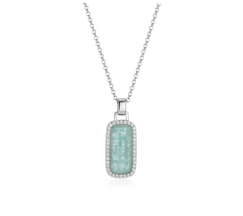 Allure Amazonite and CZ Pendant Necklace Fifth Avenue Jewellers