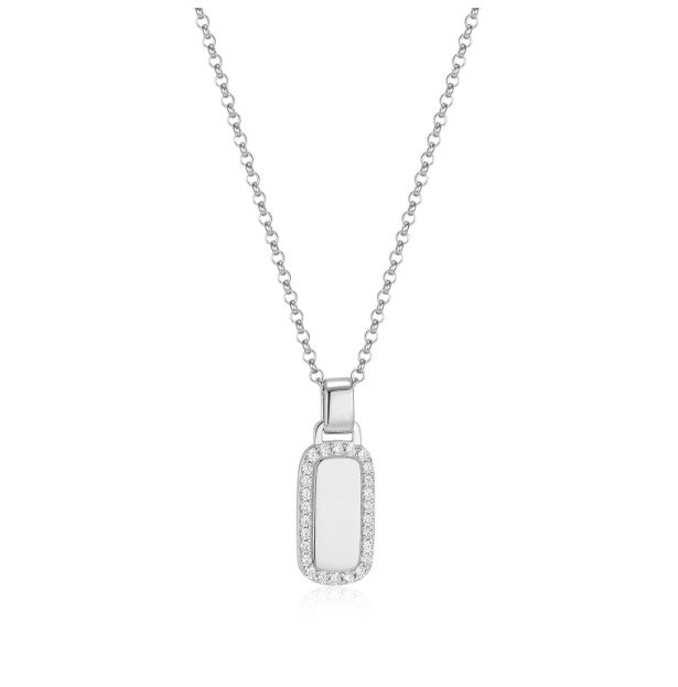 Allure Halo ID Tag Necklace Fifth Avenue Jewellers