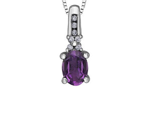 Amethyst and Diamond Flower Pendant Necklace Fifth Avenue Jewellers