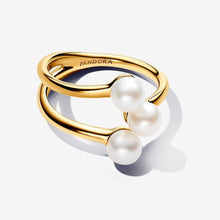 Load image into Gallery viewer, Pandora Essence Treated Freshwater Cultured Pearl Open Ring
