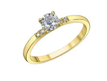 Load image into Gallery viewer, Gold ring with a diamond on a white background
