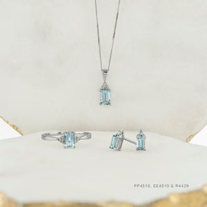 Modern Aquamarine And Diamond Earrings
