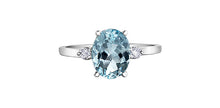 Load image into Gallery viewer, Aquamarine Solitaire With Diamond Accents Fifth Avenue Jewellers Kamloops BC
