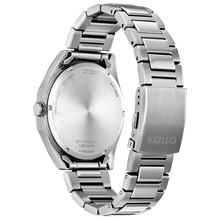 Load image into Gallery viewer, Silver watch with a metal band on a white background
