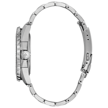 Load image into Gallery viewer, Silver watch with a detailed band on a white background
