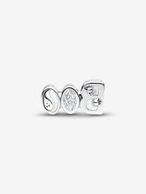 Load image into Gallery viewer, Silver charm with halloween design on a white background
